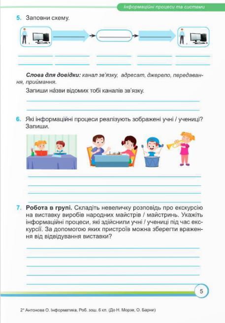 [object Object] «Інформатика. Робочий зошит. 6 клас (до підручн. Н. Морзе та ін.)», авторів Олена Антонова, Сергій Мартинюк - фото №3 - мініатюра