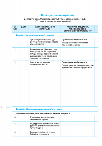 [object Object] «Основи здоров’я. 9 клас. Розробки уроків до підручника О. В. Тагліної», автор Ольга Тагліна - фото №3 - мініатюра