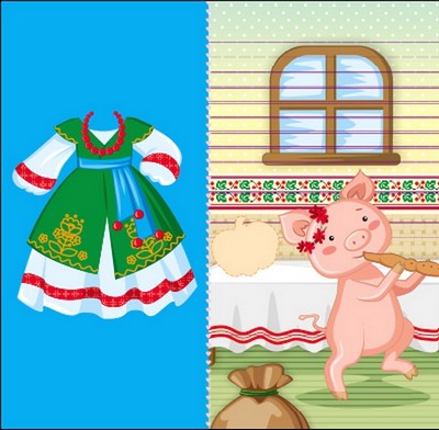 [object Object] «Одягни ляльку. Україночка Стефанія у бабусі. Фарбувалка + наліпки» - фото №2 - миниатюра