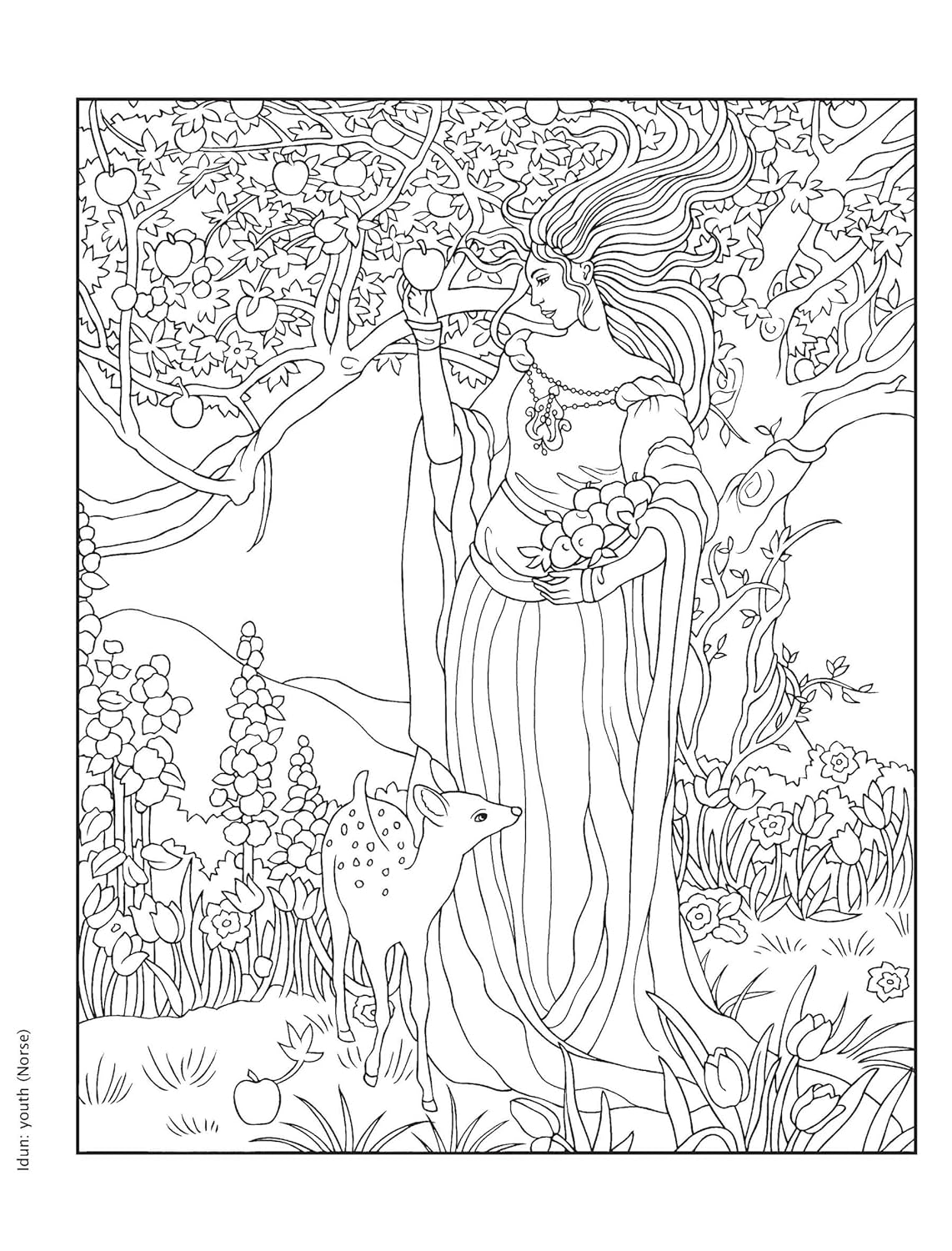 [object Object] «Creative Haven Gorgeous Goddesses Coloring Book», автор Марти Нобл - фото №6 - миниатюра