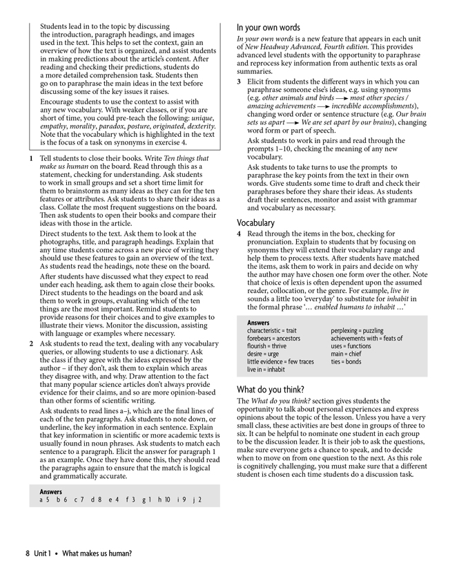 [object Object] «New Headway 4th Ed Advanced: Teacher's book + Resource Disc Pack», авторів Лиз Соарс, Джон Соарс - фото №5 - мініатюра