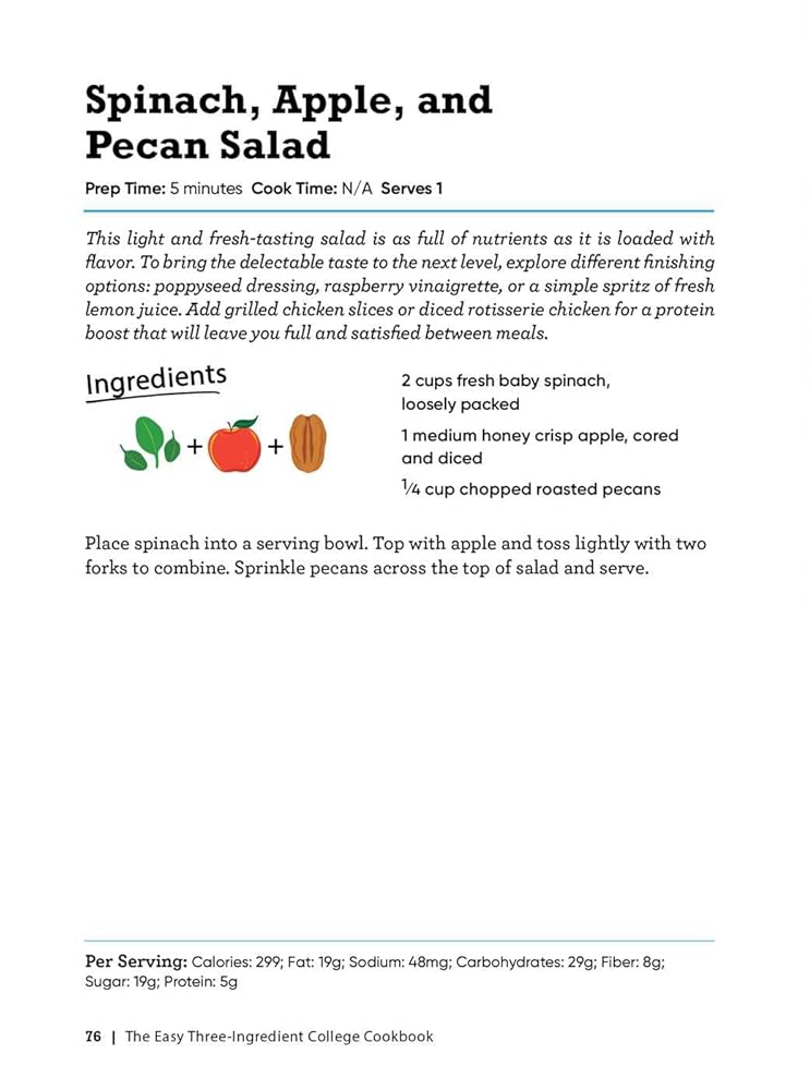[object Object] «The Easy Three-Ingredient College Cookbook: 100 Quick, Low-Cost Recipes That Fit Your Budget AND Schedule!», автор Робин Филдс - фото №6 - миниатюра