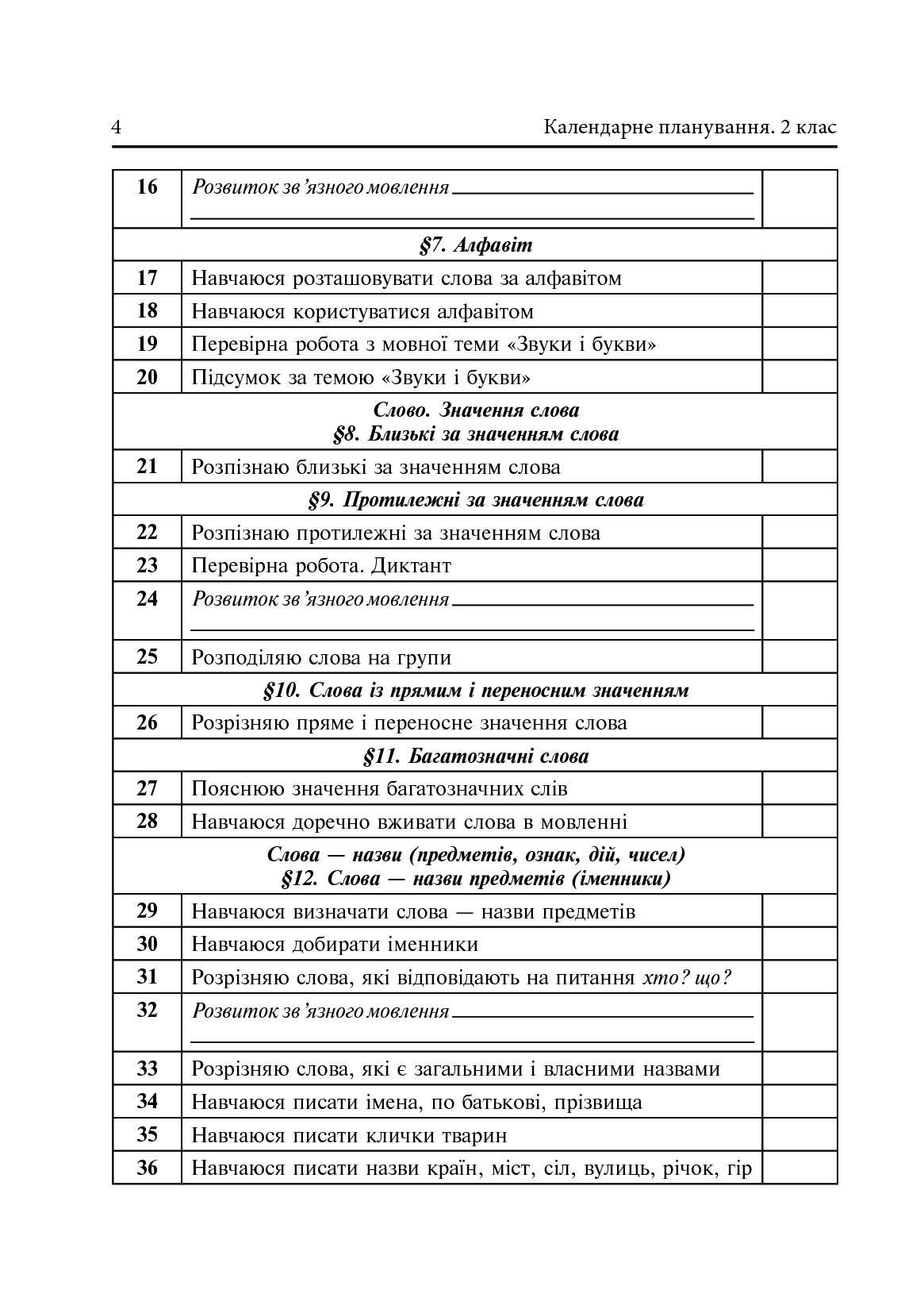 Календарне планування. 2 клас. Семестр 1 — фото 6