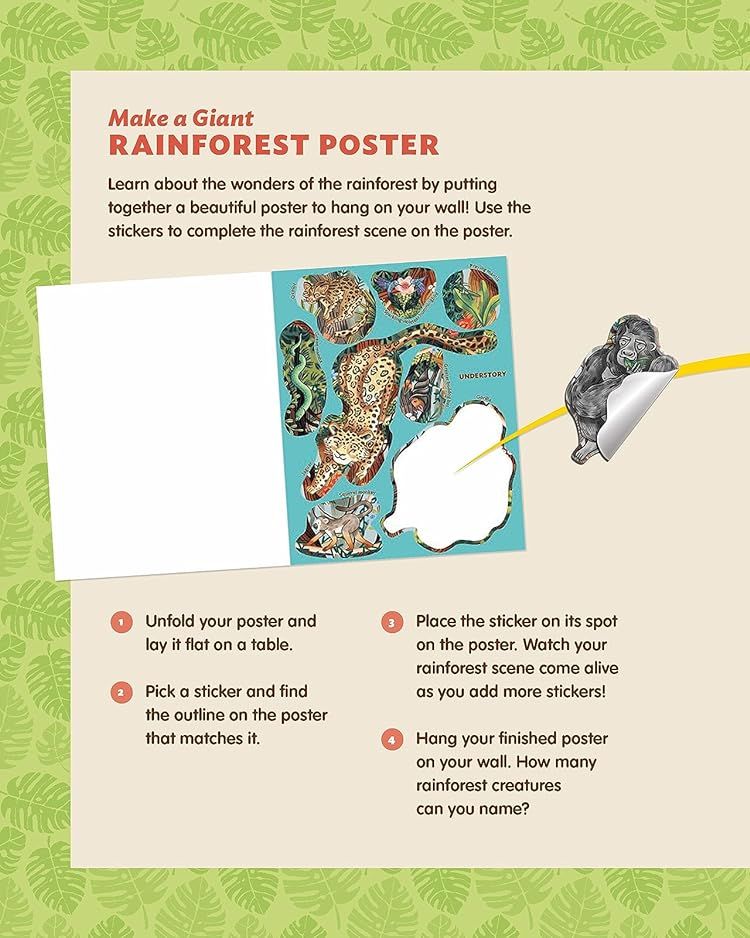 [object Object] «Creatures of the Rainforest Sticker Poster», авторов Элисон Скай, Фиона Оушен - фото №3 - миниатюра