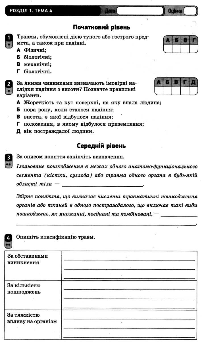 [object Object] «Захист Вітчизни. Основи медичних знань. 10 клас. Зошит для оцінювання результатів навчання», автор Виталий Лелека - фото №4 - миниатюра