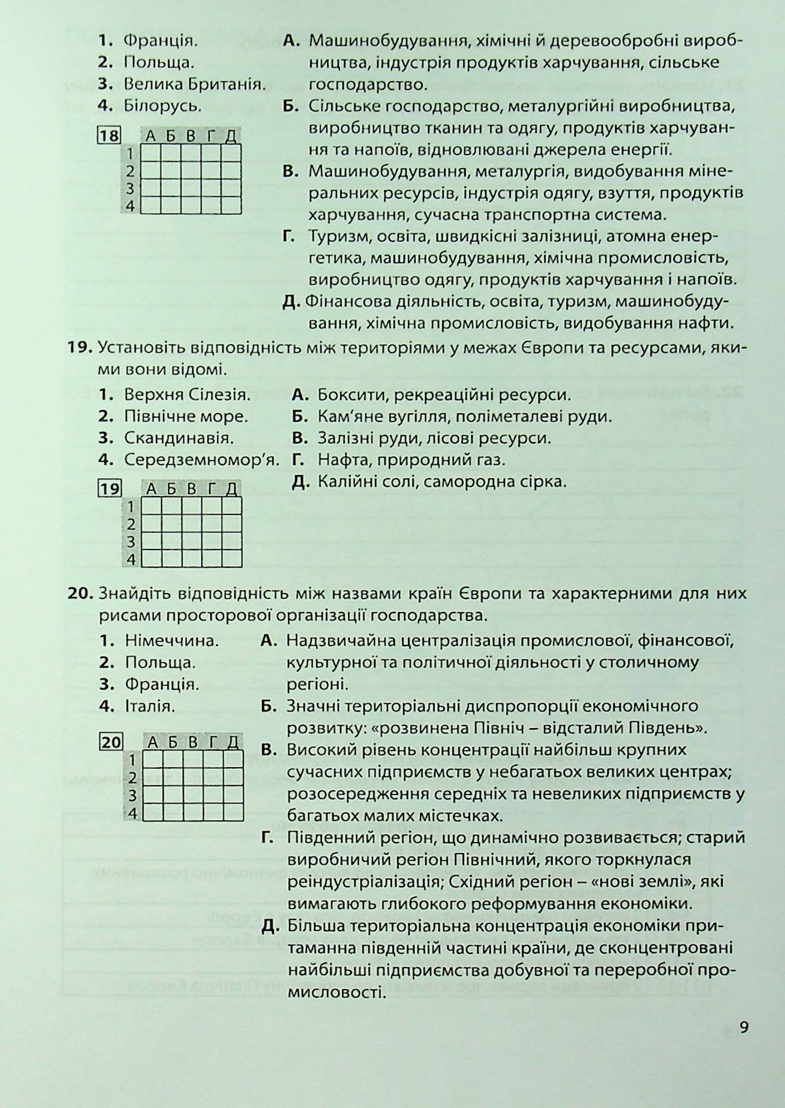 Географія: регіони та країни. 10 клас. Підсумкові контрольні роботи. Додаток до практикуму — фото 9