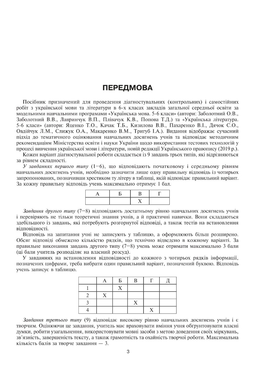 [object Object] «Українська мова та література. 6 клас. Діагностувальні (контрольні) та самостійні роботи для перевірки знань», авторів Віра Когут, Галина Гуль - фото №4 - мініатюра