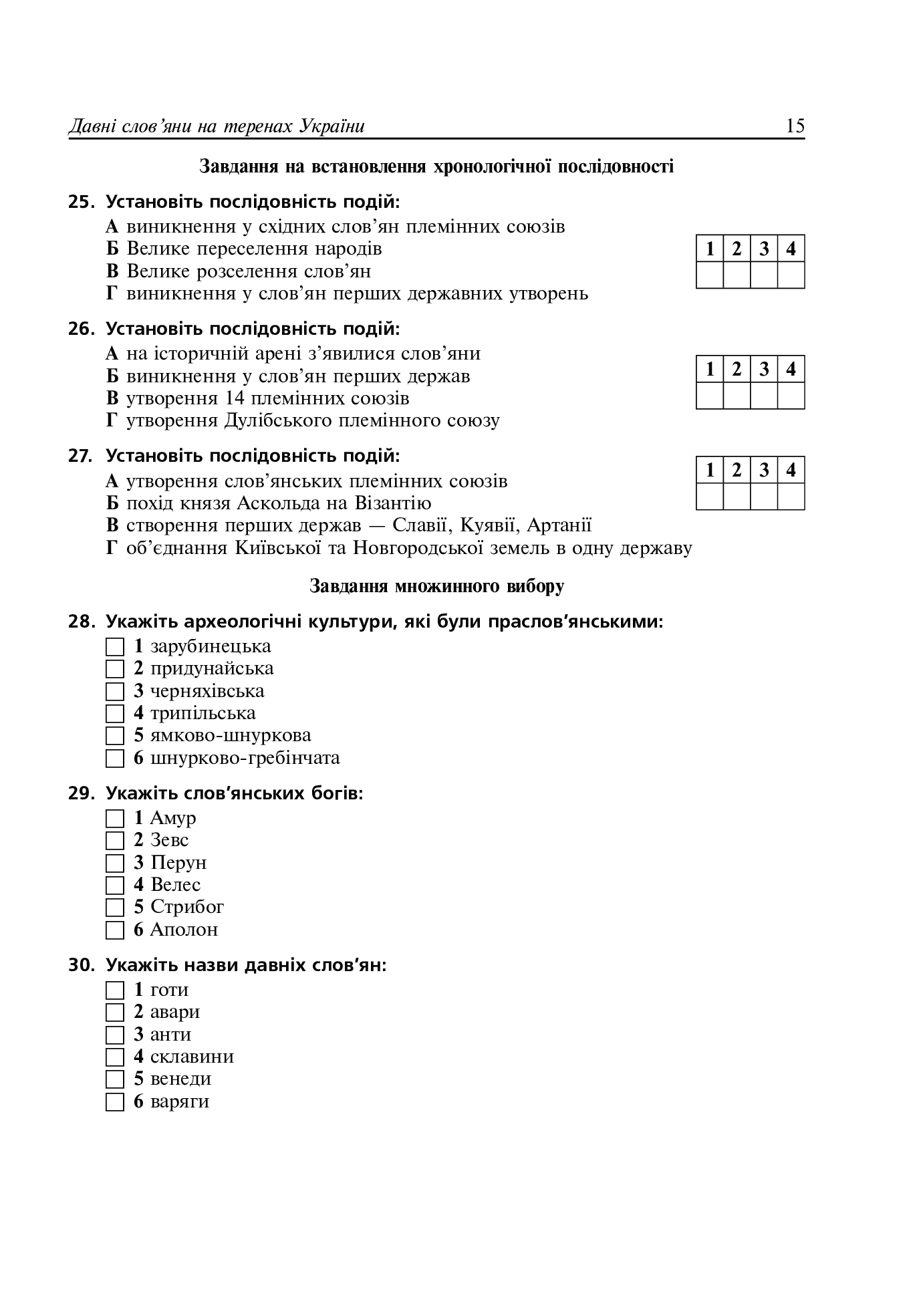 Історія України. Тематичний контроль для підготовки до ЗНО. 1000 тестових завдань — фото 14