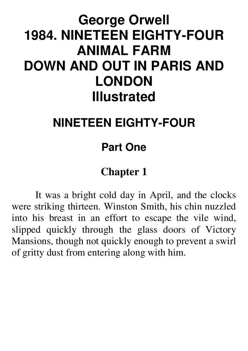 [object Object] «1984. Nineteen Eighty-Four. Animal farm. Down and Out In Paris and London. Illustrated», автор Джордж Орвелл - фото №2 - мініатюра