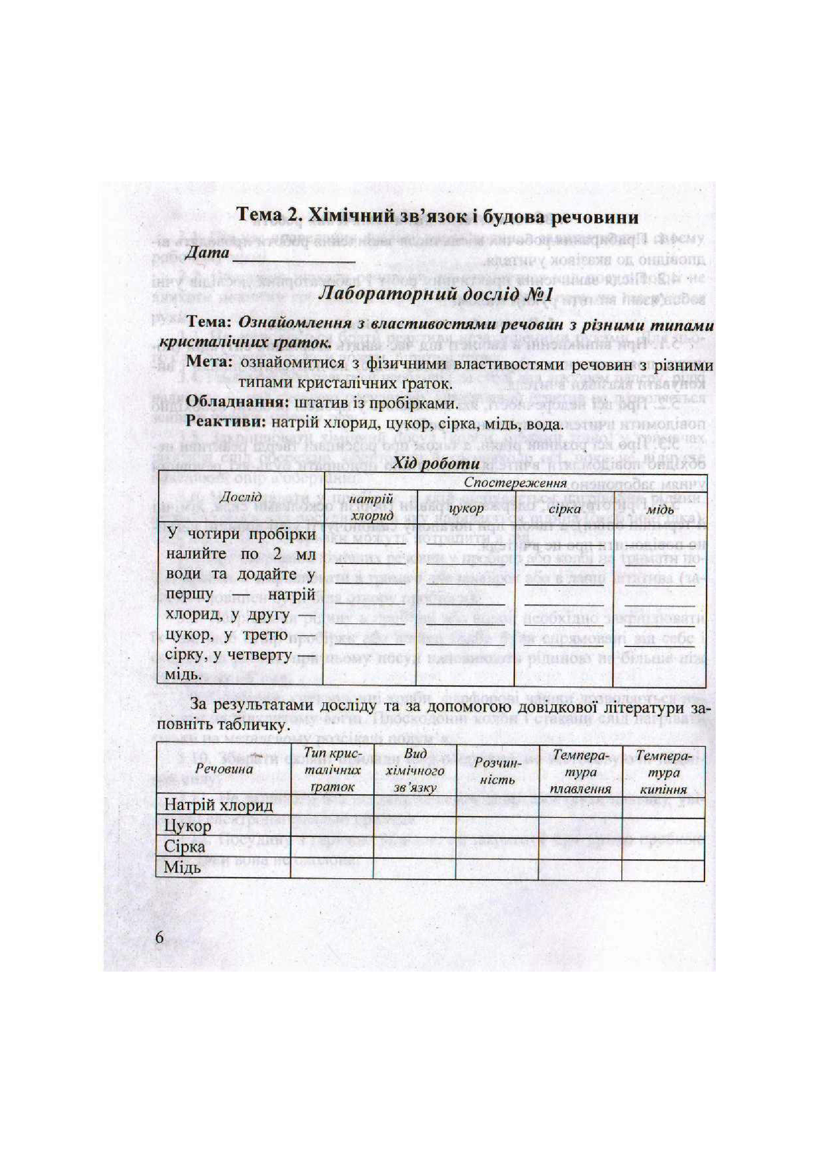 [object Object] «Хімія. 8 клас. Зошит для практичних робіт і лабораторних дослідів», автор Микола Фука - фото №2 - мініатюра