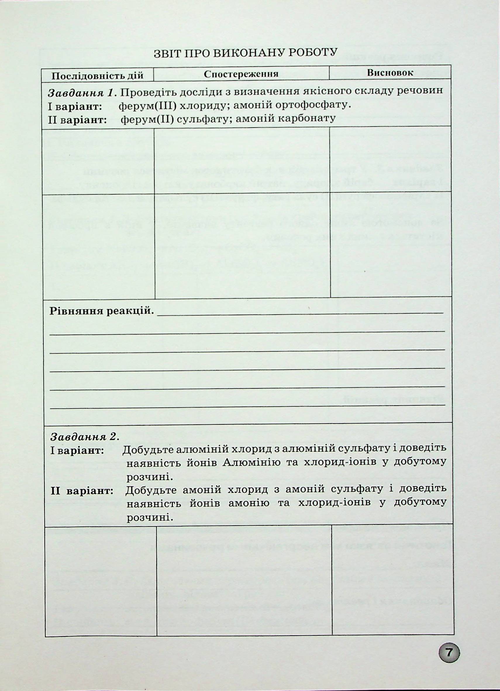 Зошит для лабораторних дослідів, практичних робіт і контролю результатів навчання з хімії. 11 клас — фото 8