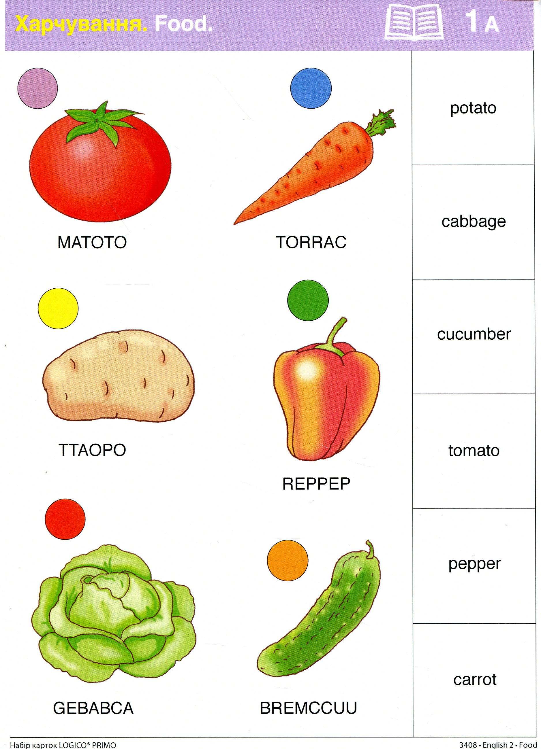 Набір карток Logico Primo. Food. 2 клас — фото 3