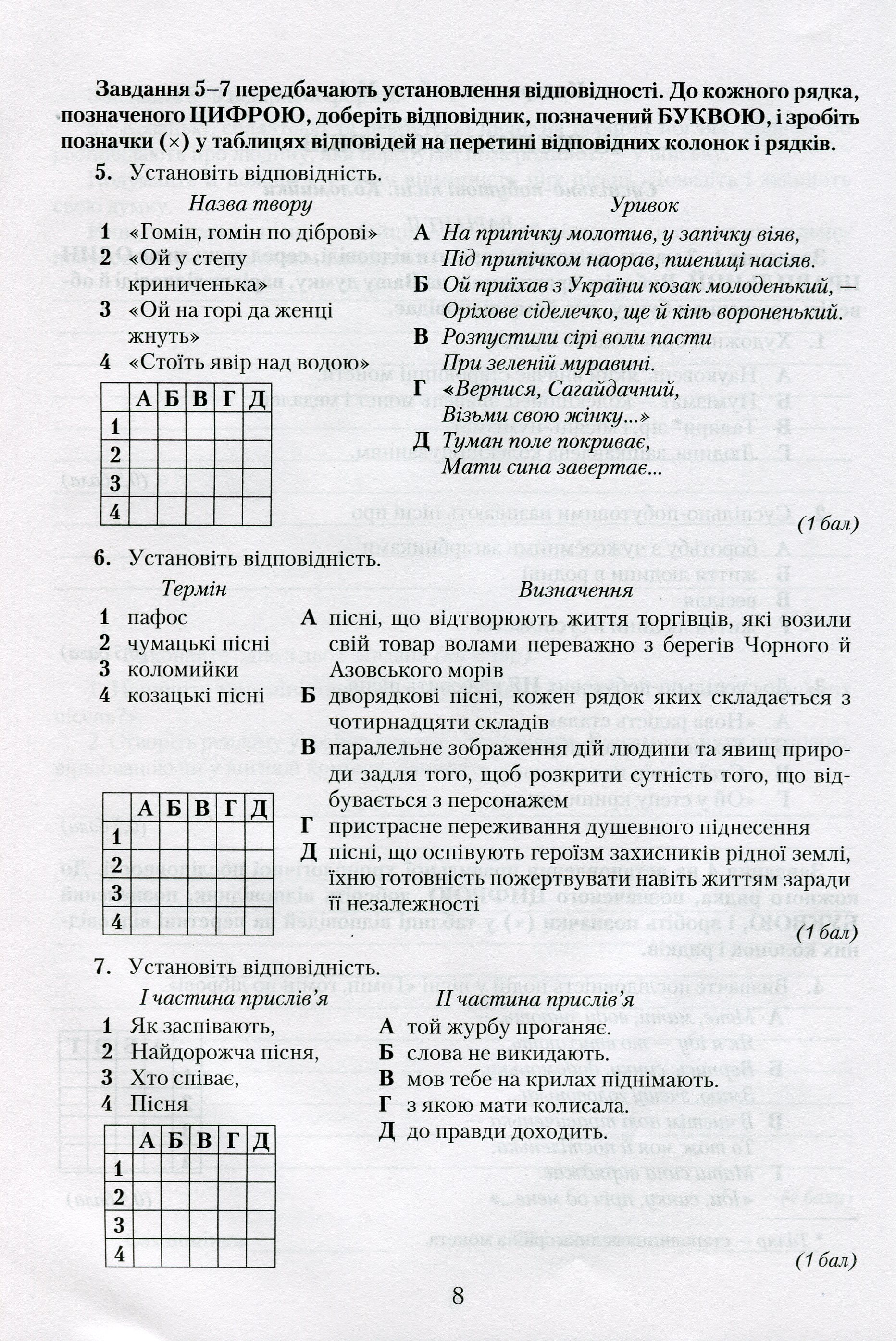 [object Object] «Українська література. Зошит для контрольних робіт. 7 клас», авторів Василий Пахаренко, Людмила Вдовенко - фото №6 - мініатюра