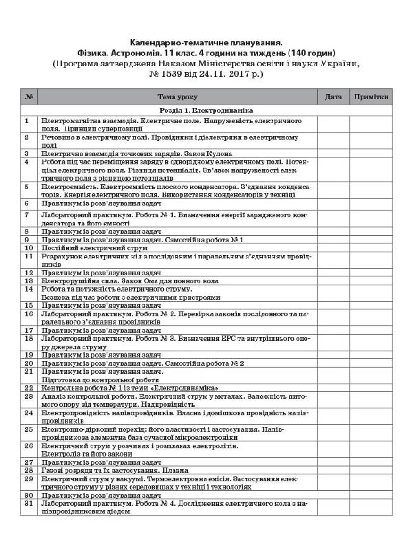 [object Object] «Фізика. Астрономія. 11 клас. I семестр. Рівень стандарту», авторів Олена Євлахова, Микола Бондаренко - фото №2 - мініатюра