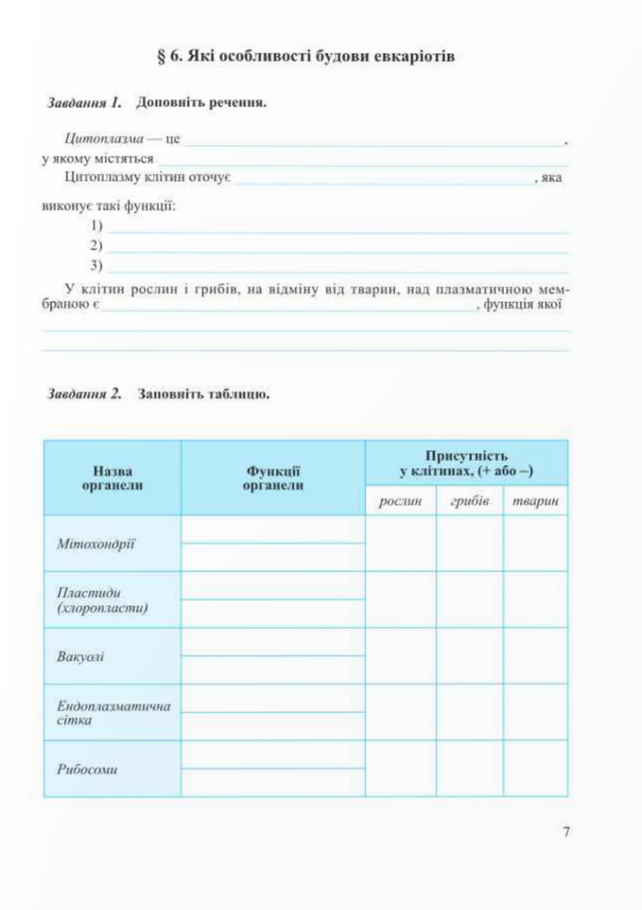 [object Object] «Біологія. Робочий зошит. 7 клас. (До підручника Балан П.)», авторів Ірина Жаркова, Лариса Мечник - фото №3 - мініатюра