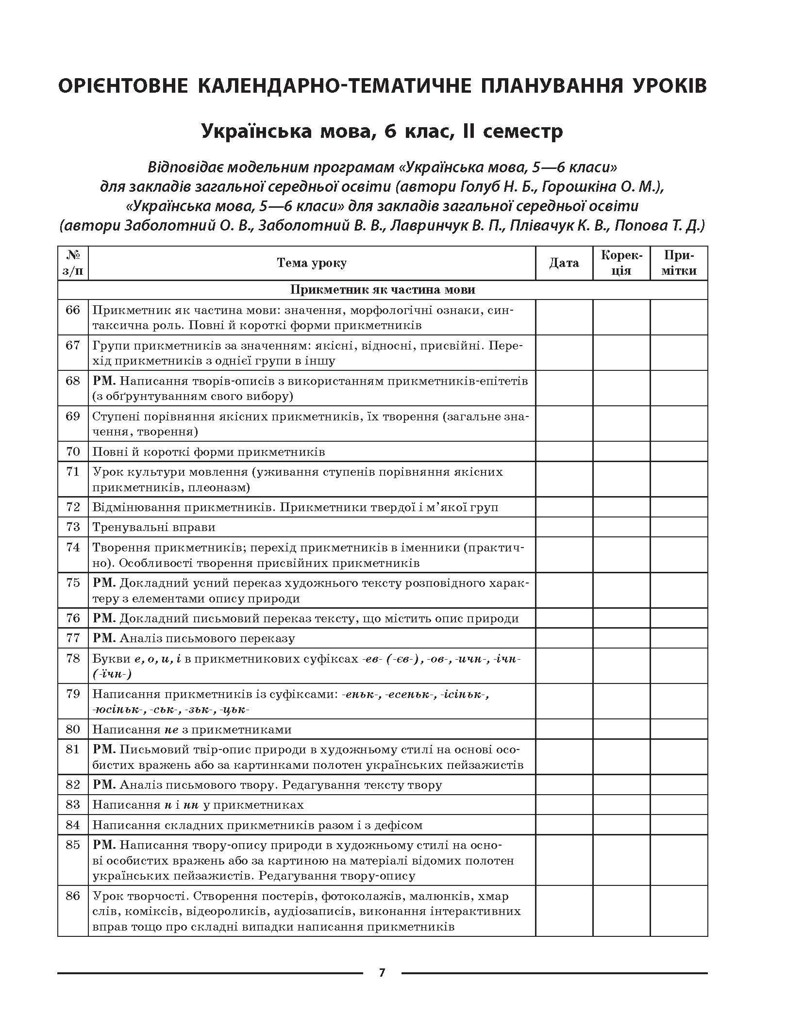 [object Object] «Українська мова. 6 клас. ІІ семестр. Мій конспект. Матеріали до уроків», автор Ольга Куцінко - фото №6 - мініатюра